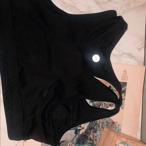 Black sports bra w/ slits